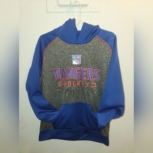 NHL New York Rangers Embroidered Spell Out Hoodie Sweatshirt Men’s Size Medium